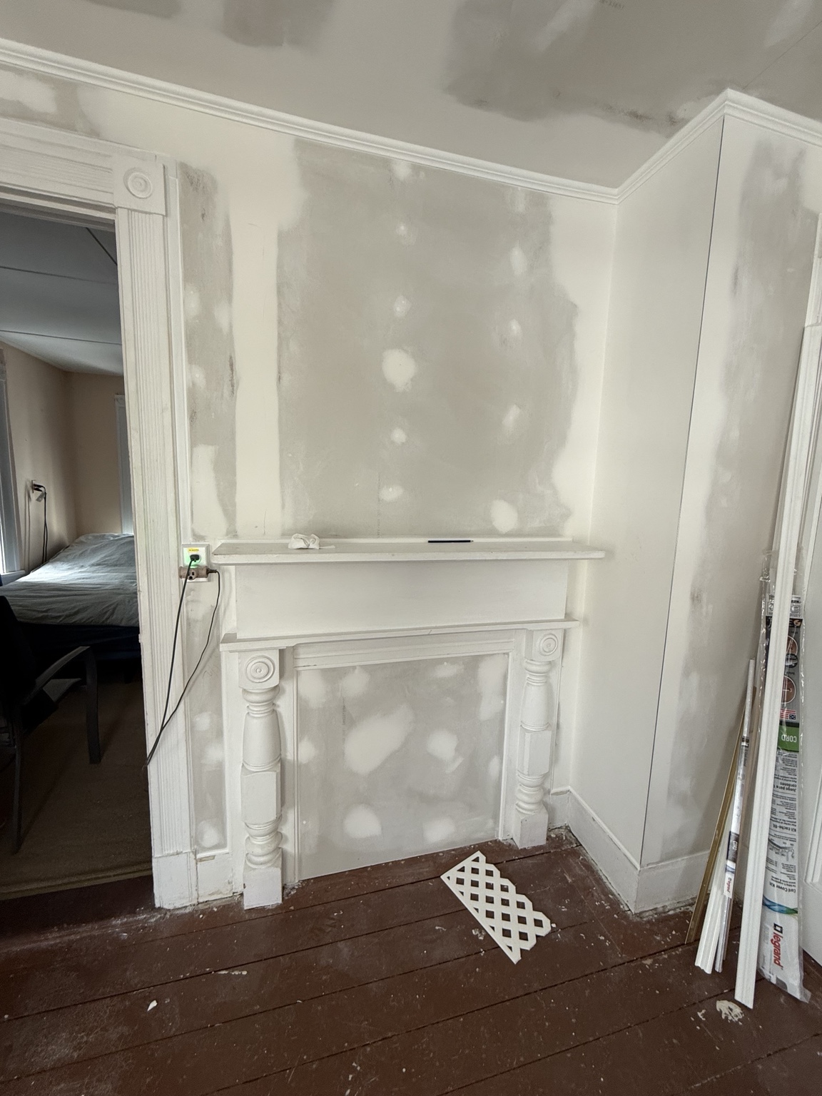 Fireplace wall preparation