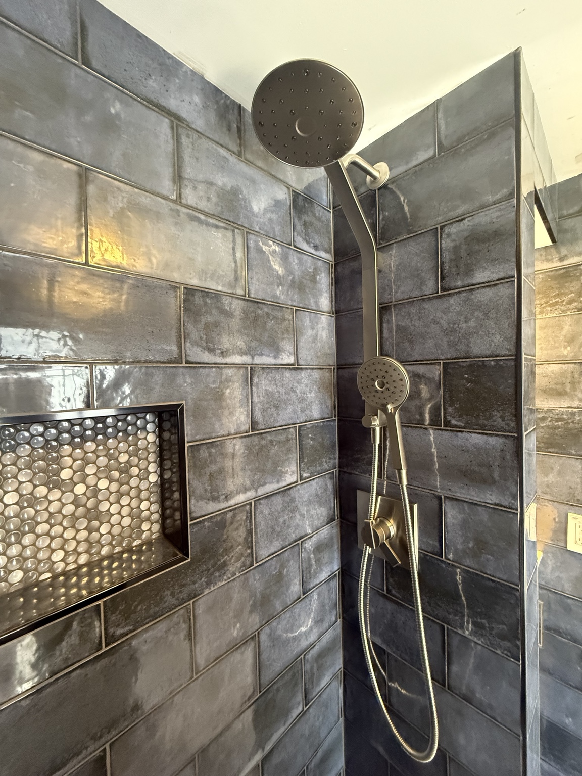 Finished shower tile work
